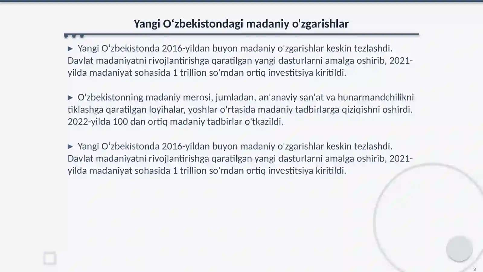 Yangi Oʻzbekistondagi maʼnaviy oʻzgarishlar 3