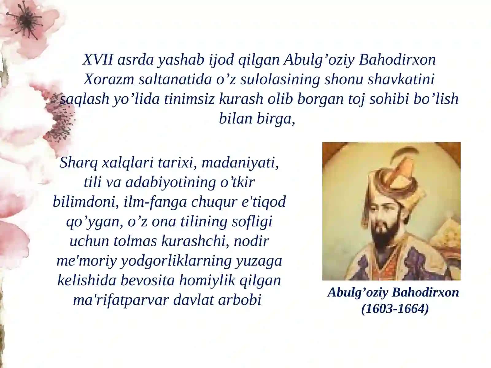Abdulgʻoziy Bahodirxon hayoti va ijodi 3