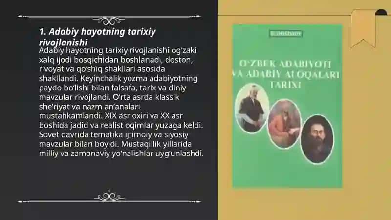 Adabiy hayot va jarayon 3