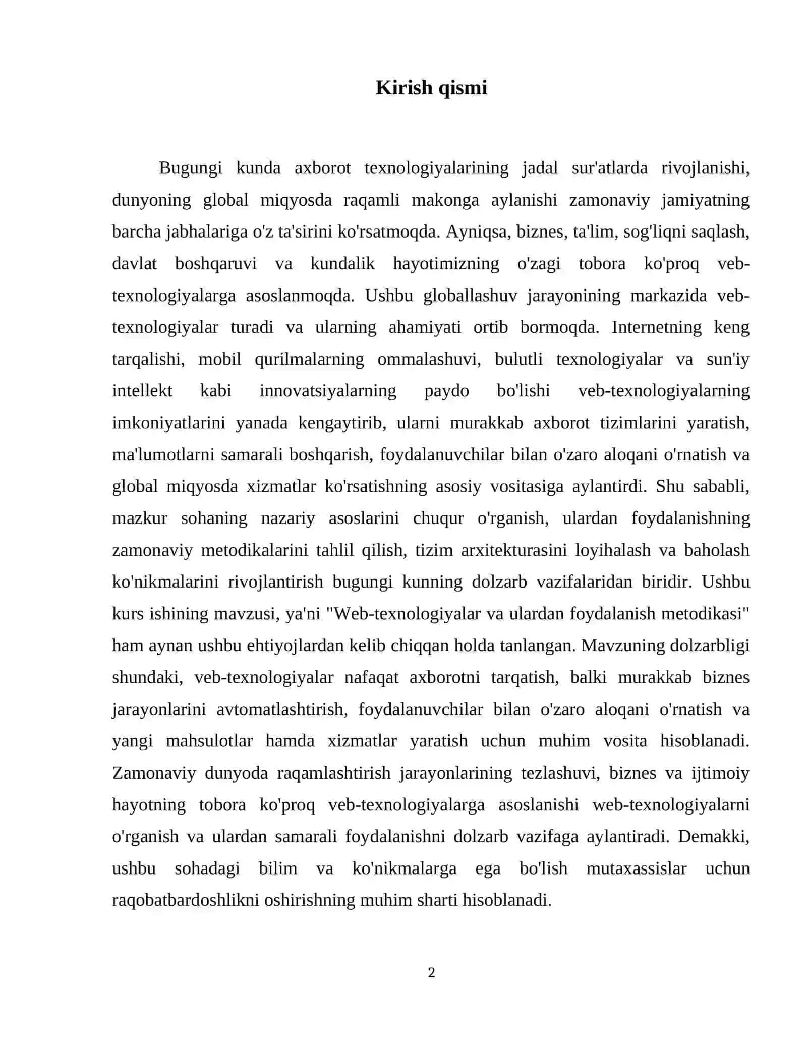 Web-texnologiyalar va ulardan foydalanish metodikasi. 3