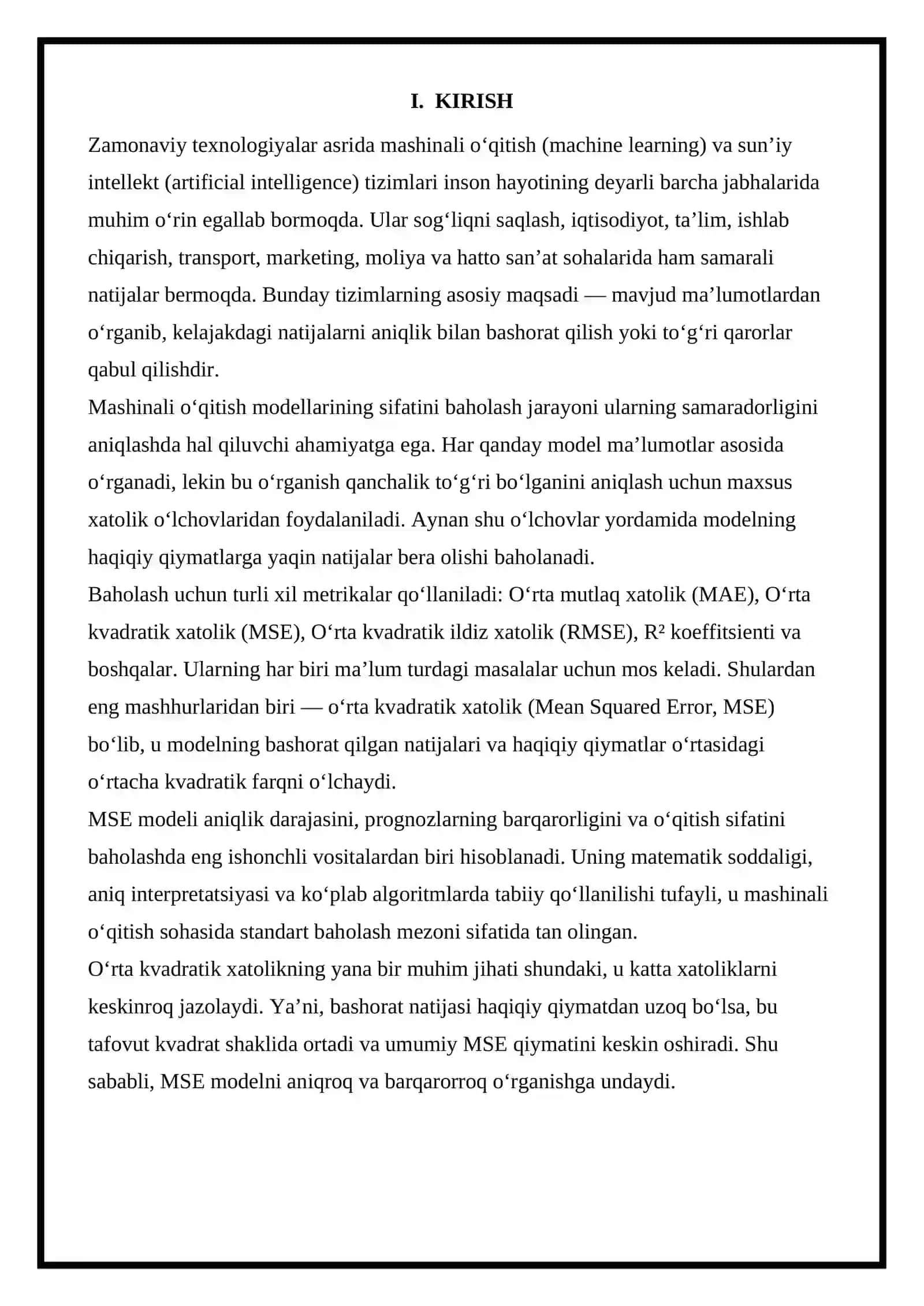 O‘rta kvadratk xatolik va uning qo‘llanilishi 3