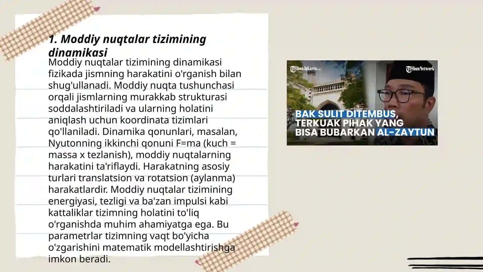 Moddiy nuqtalar sistemeasi harakati 3