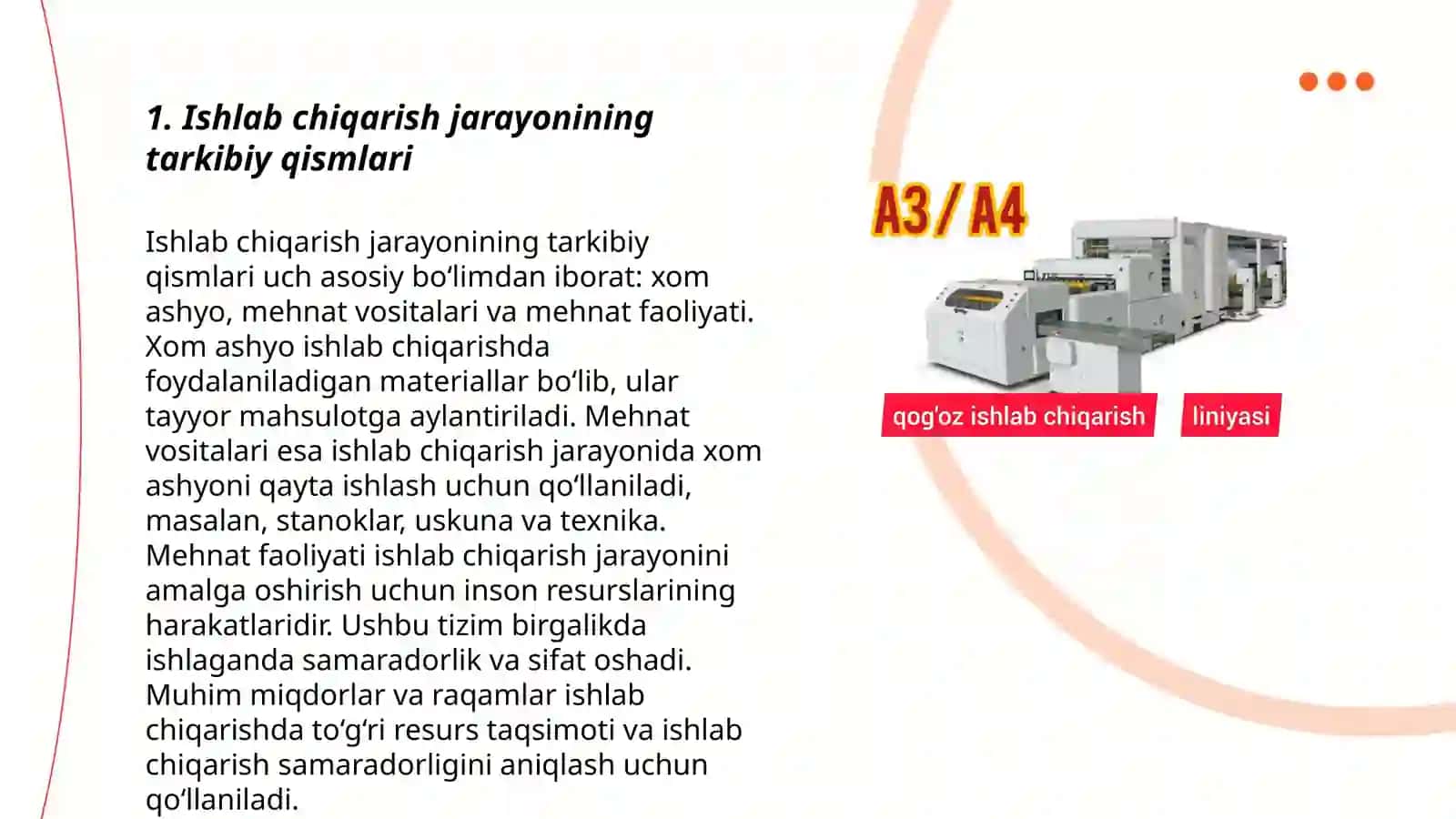 Ishlab chiqarish jarayoni va uning natijalari 3
