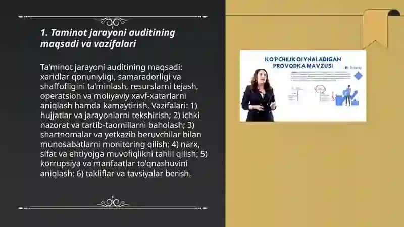 Taminot jarayoni auditi 3