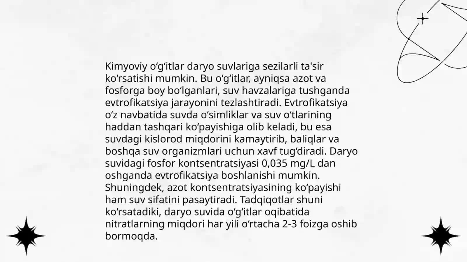 Kimyoviy o‘g‘itlarning daryo suvlariga ta'siri 3