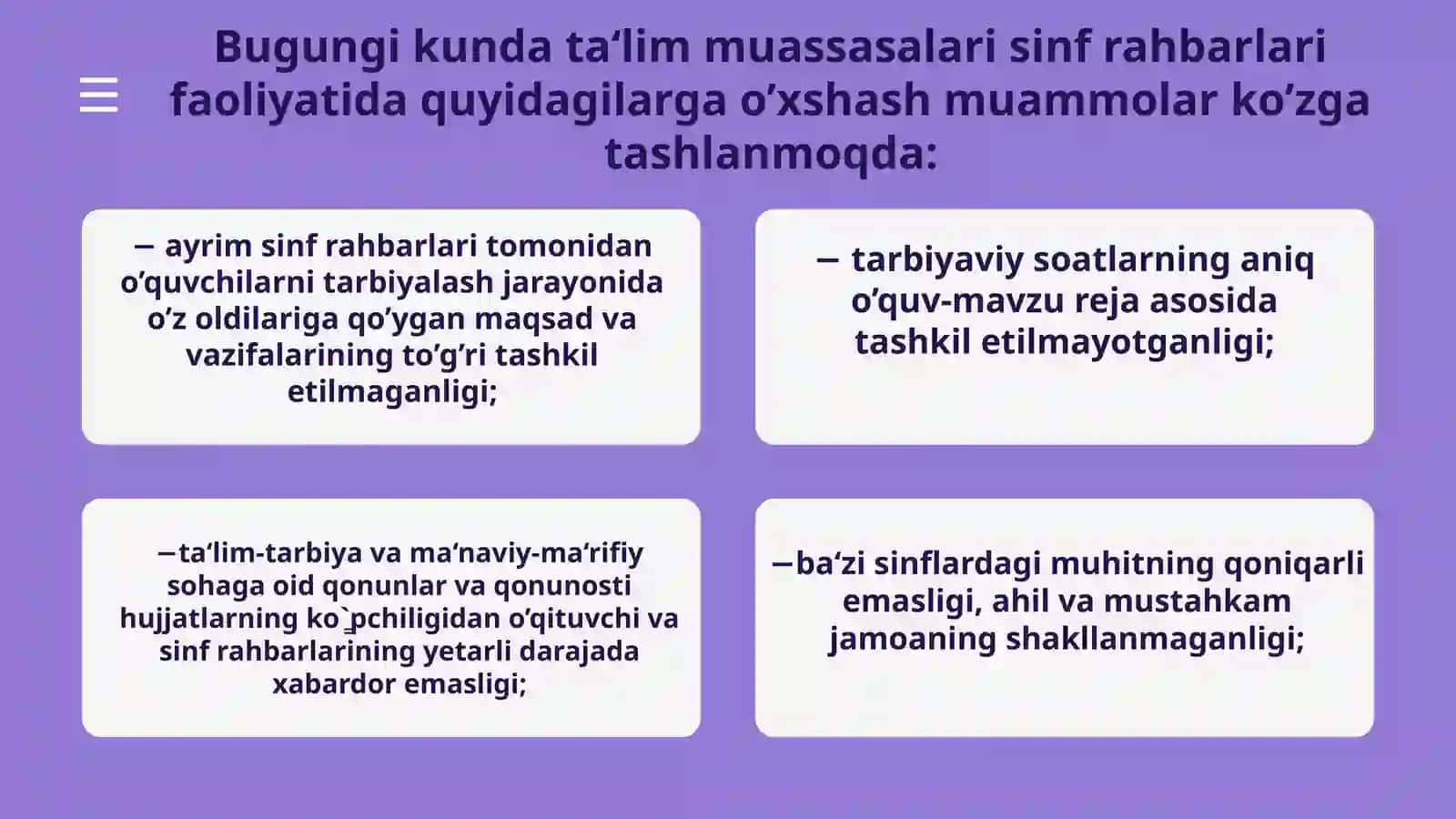 Sinf tarbiyaviy soatlarini tashkil etish texnologiyasi 3