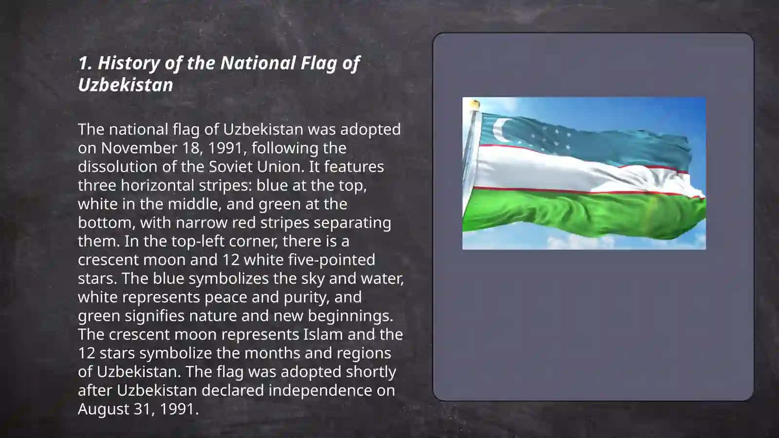 National flag and emblem of Uzbekistan 3