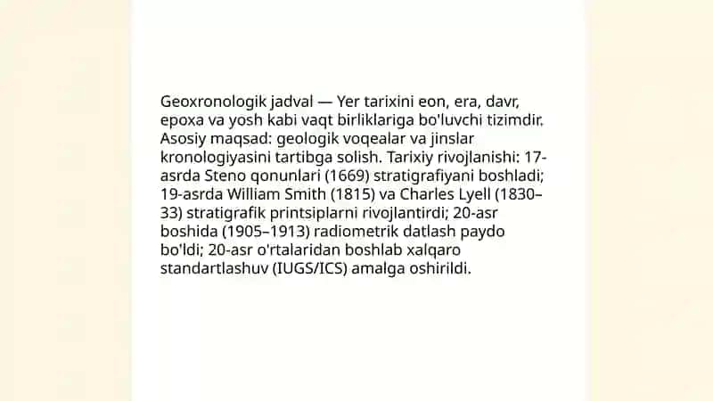 Geoxronologik jadval va uning tasnifi 3