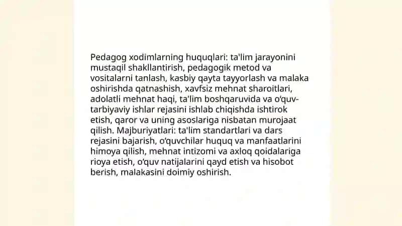 Pedagog xodimlarining huquqiy maqomi 3