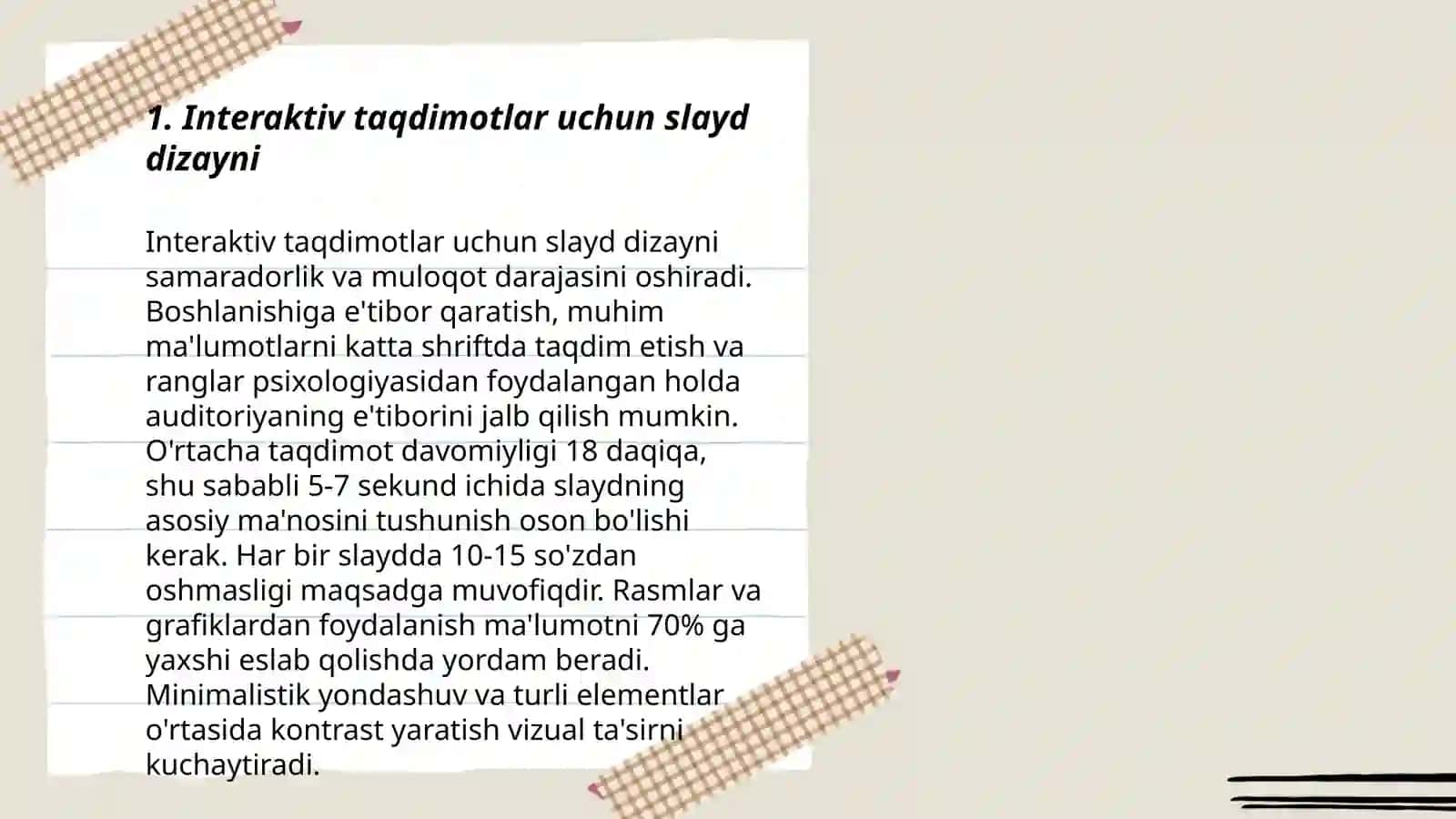 Interaktiv taqdimotlar uchun slayd dizayni 3
