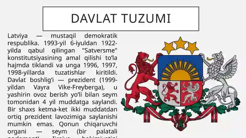 Latviya Respublikasi Umumiy Ma'lumotlar 3