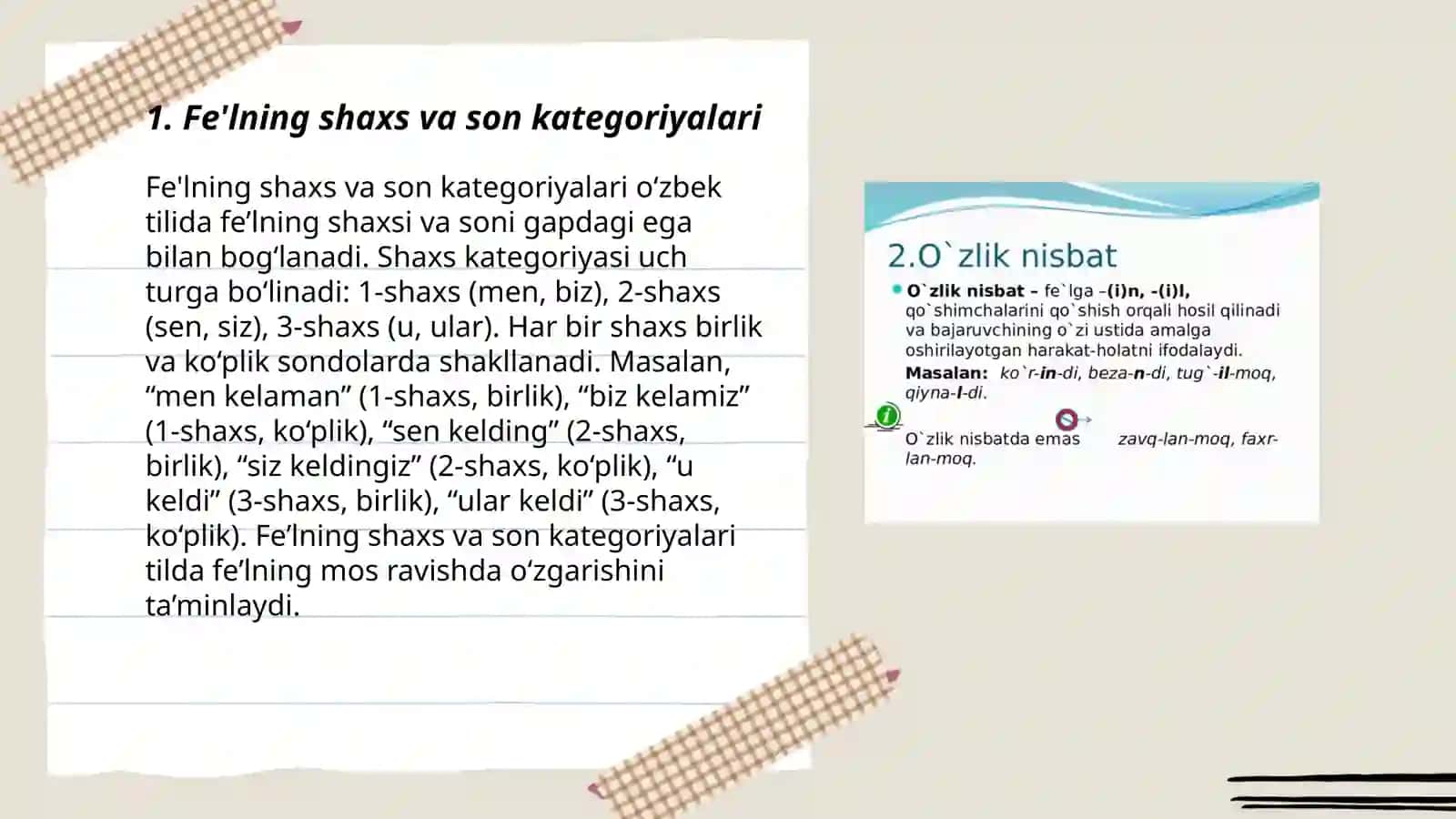 Fe'lning grammatik kategoriyalari 3