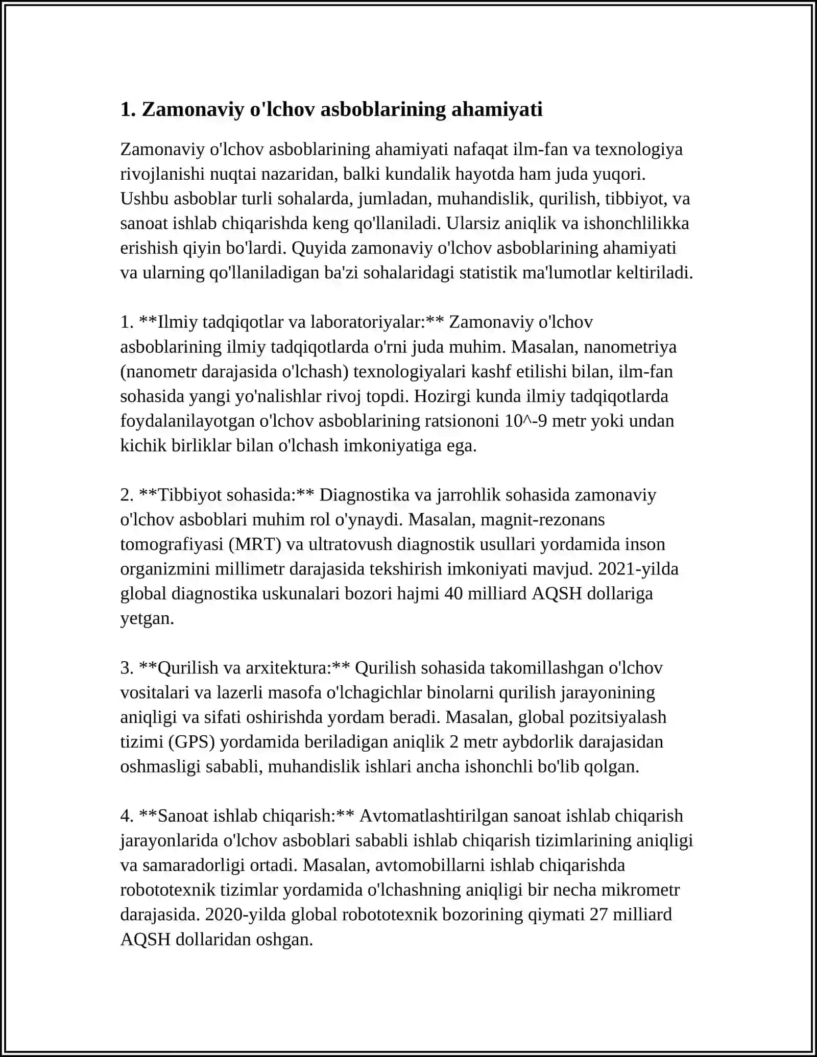 Zamonaviy o'lchov asboblarining ahamiyati 3