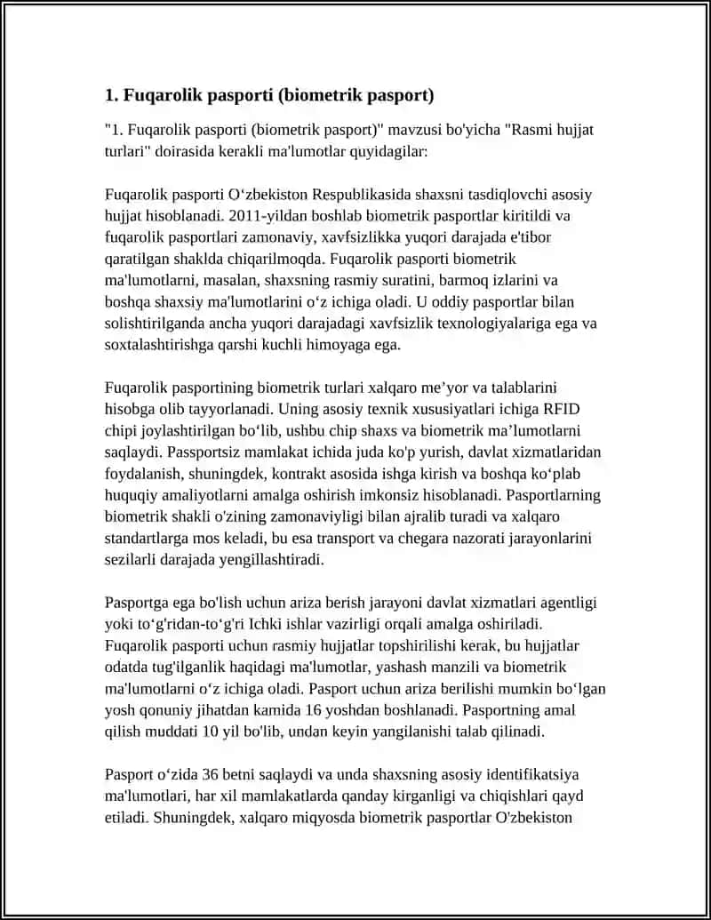 Fuqarolik pasporti (biometrik pasport) 3