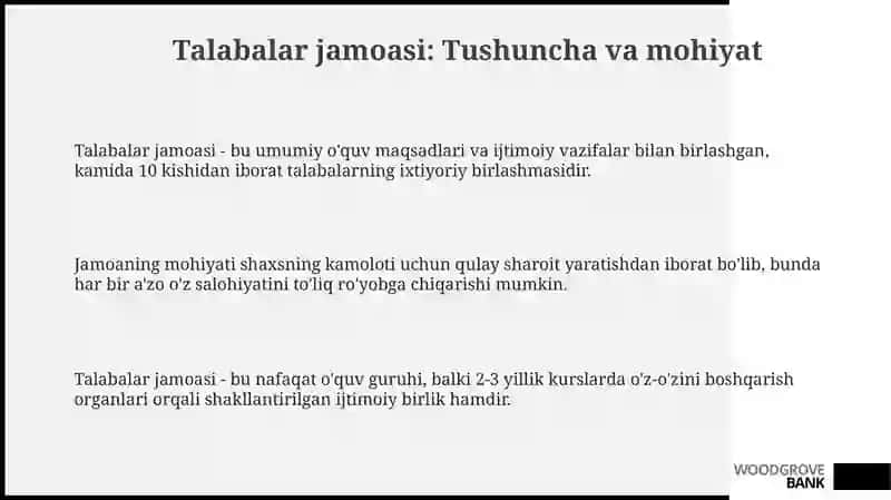 Talabalar jamoasi-yagona pedagogik jarayon 3