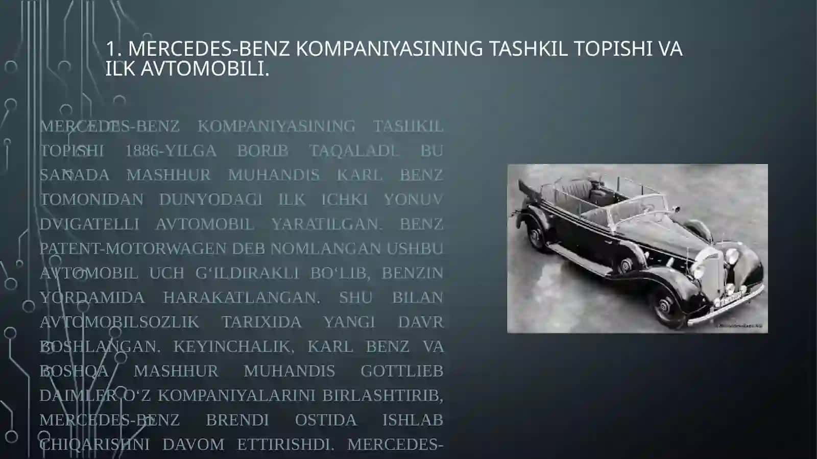 Mercedes-Benz yaratilishi tarixi va istiqbollari 3