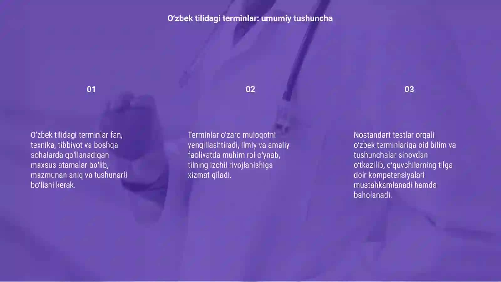 O‘zbek tiliga oid terminlar bo‘yicha Nostandart Testlar 3