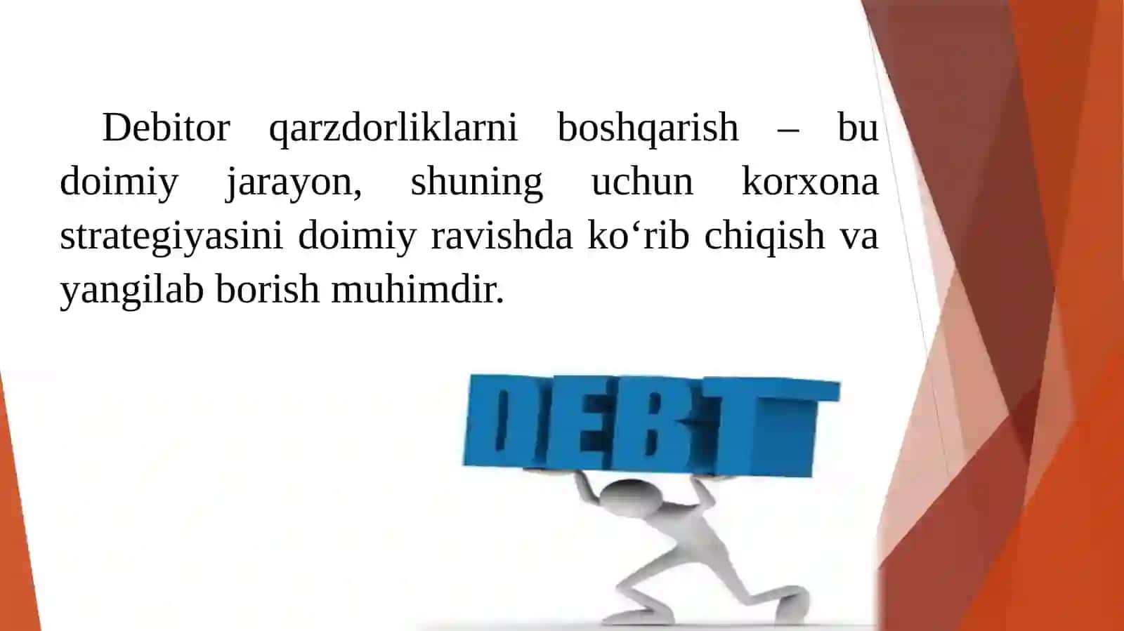 Korxonalarning debitor qarzdorligini boshqarish 3