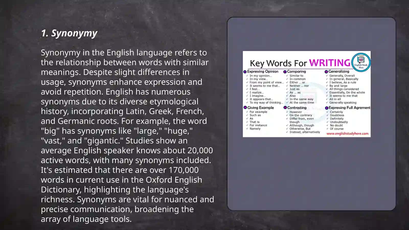 how can the meanings of words relate to each other in english 3
