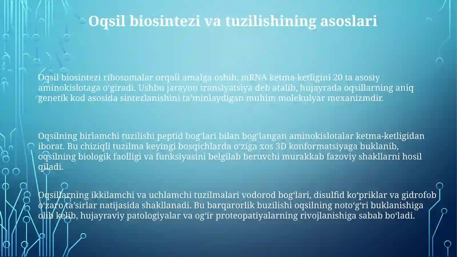 Oqsil patafiziologiyasi 3