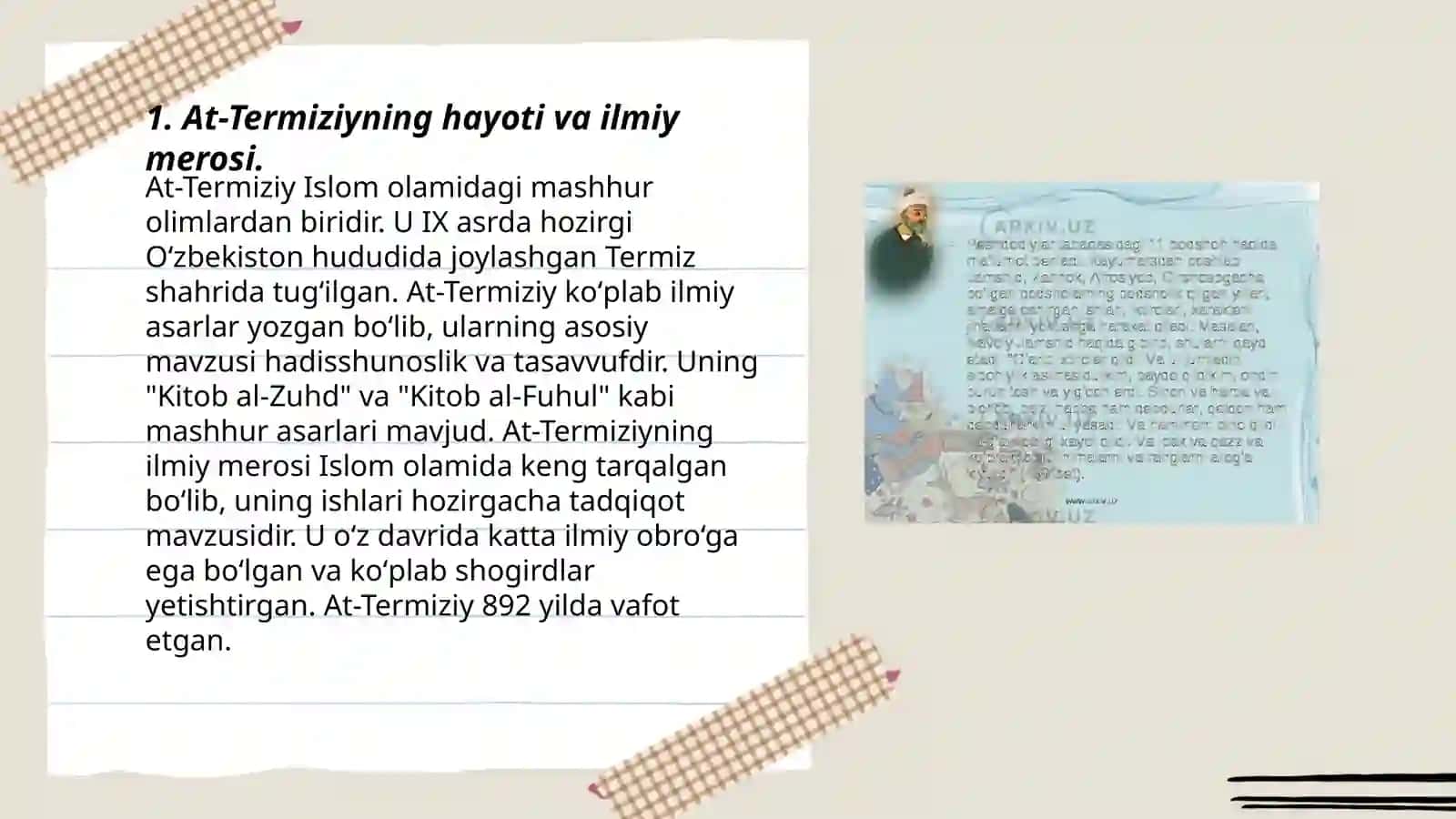 At-Termiziyning "Ash-SHamoil an-nabaviya" 3