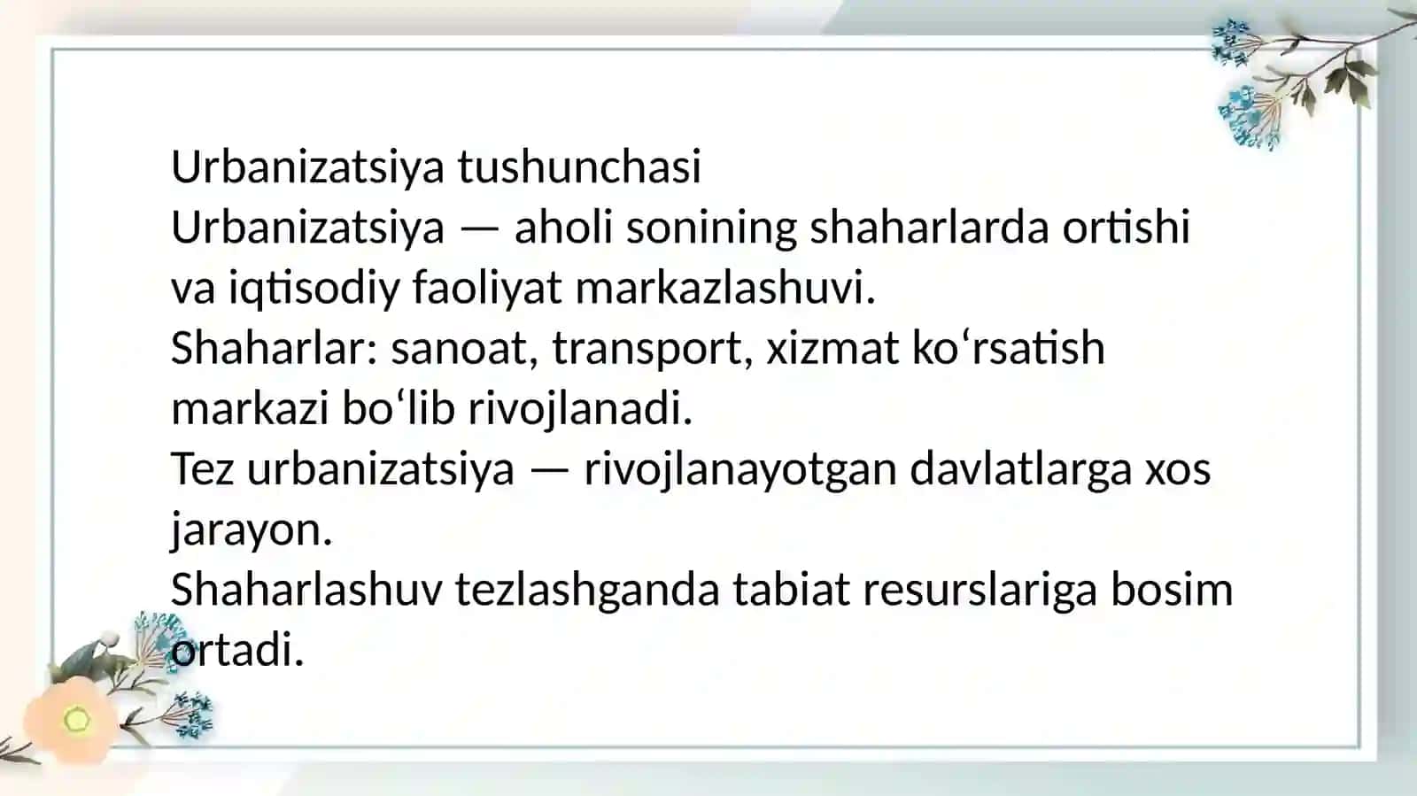 Urbanizatsiyaning atrof-muhitga taʼsiri 3