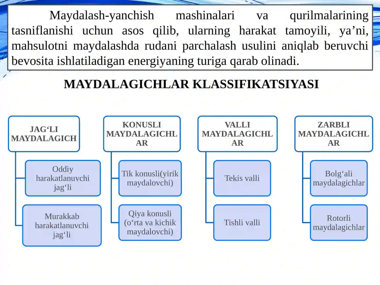 MAYDALASH MASHINALARINING TASNIFI VA ULARNING ISHLASHPRINSIPLARI 3