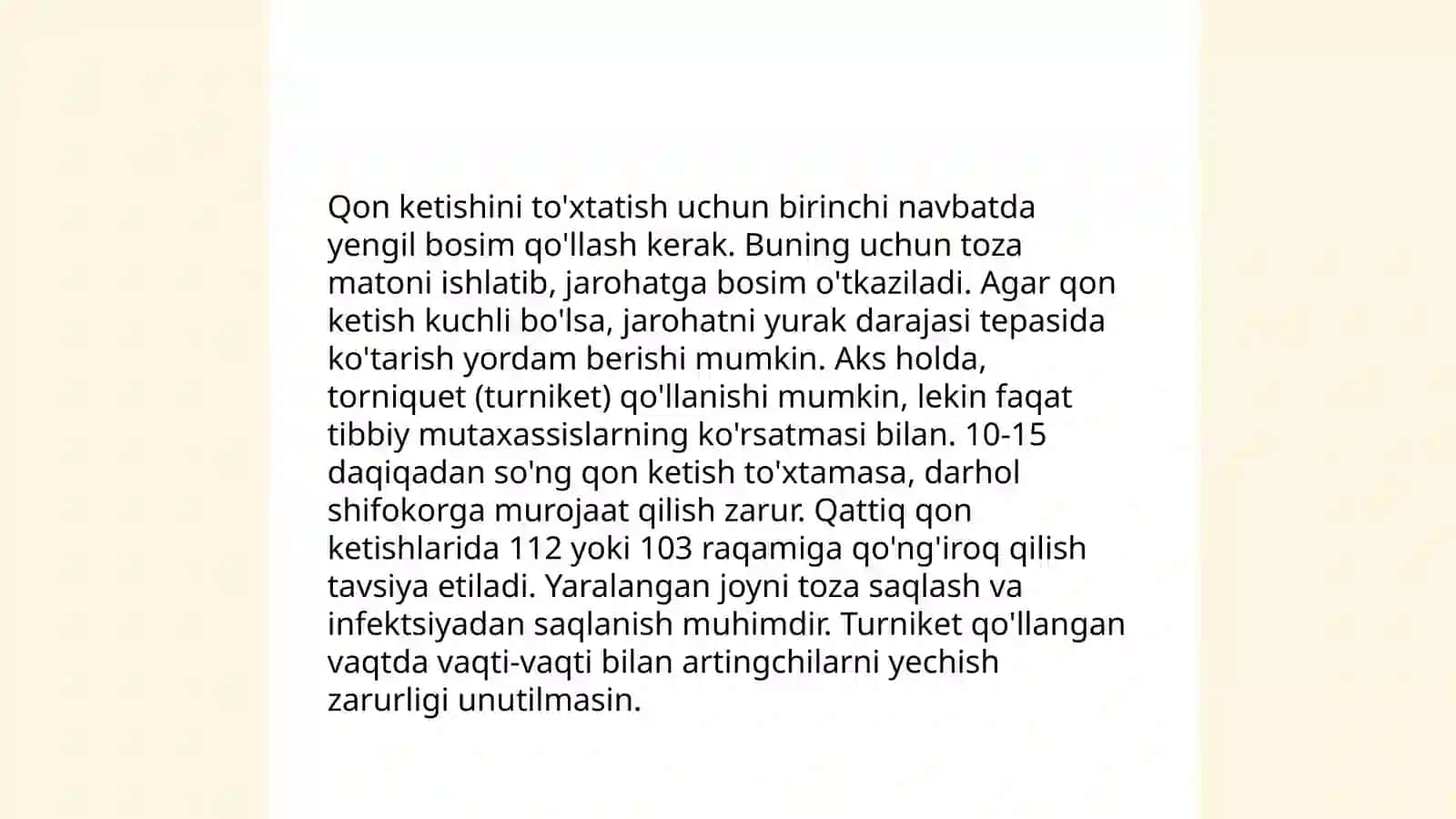 Qon ketishini to'xtatish 3
