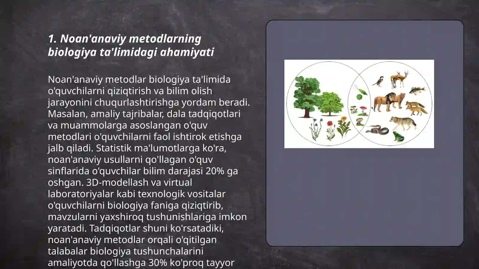 Biologiya darslarida noan'anaviy metodlarni qoʻlash metodikasi 3