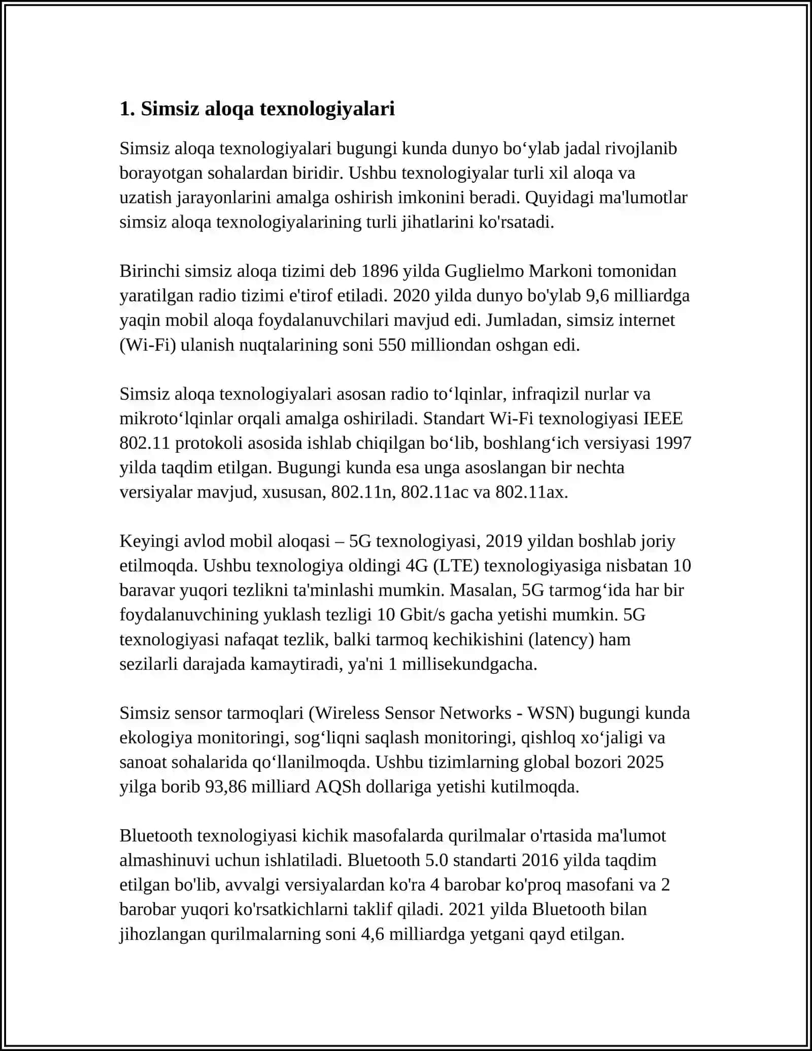 SIMSIZ AXBOROTNI UZATISH MUHITLARI 3