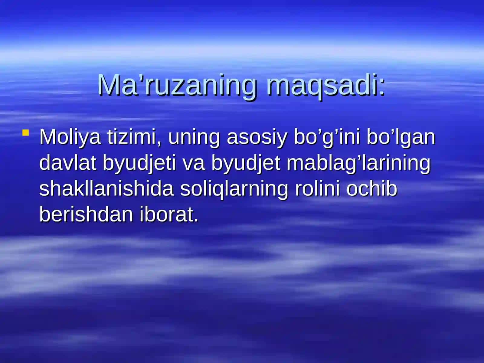 MOLIYA TIZIMI VA MOLIYAVIY SIYOSAT 3