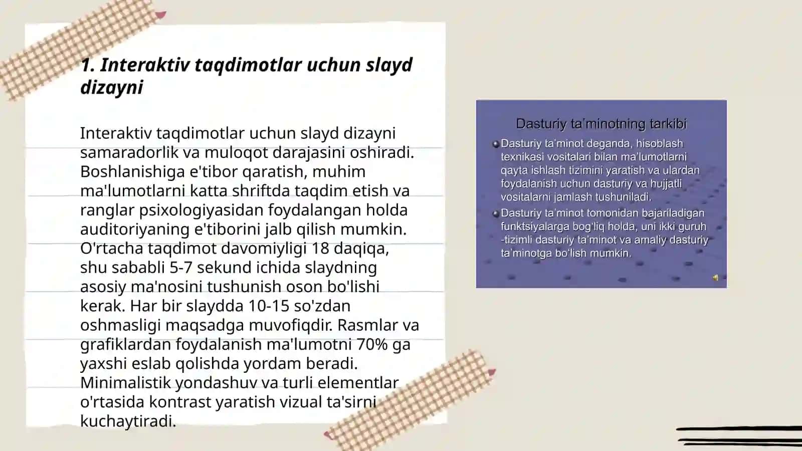 Interaktiv taqdimotlar uchun slayd dizayni 3