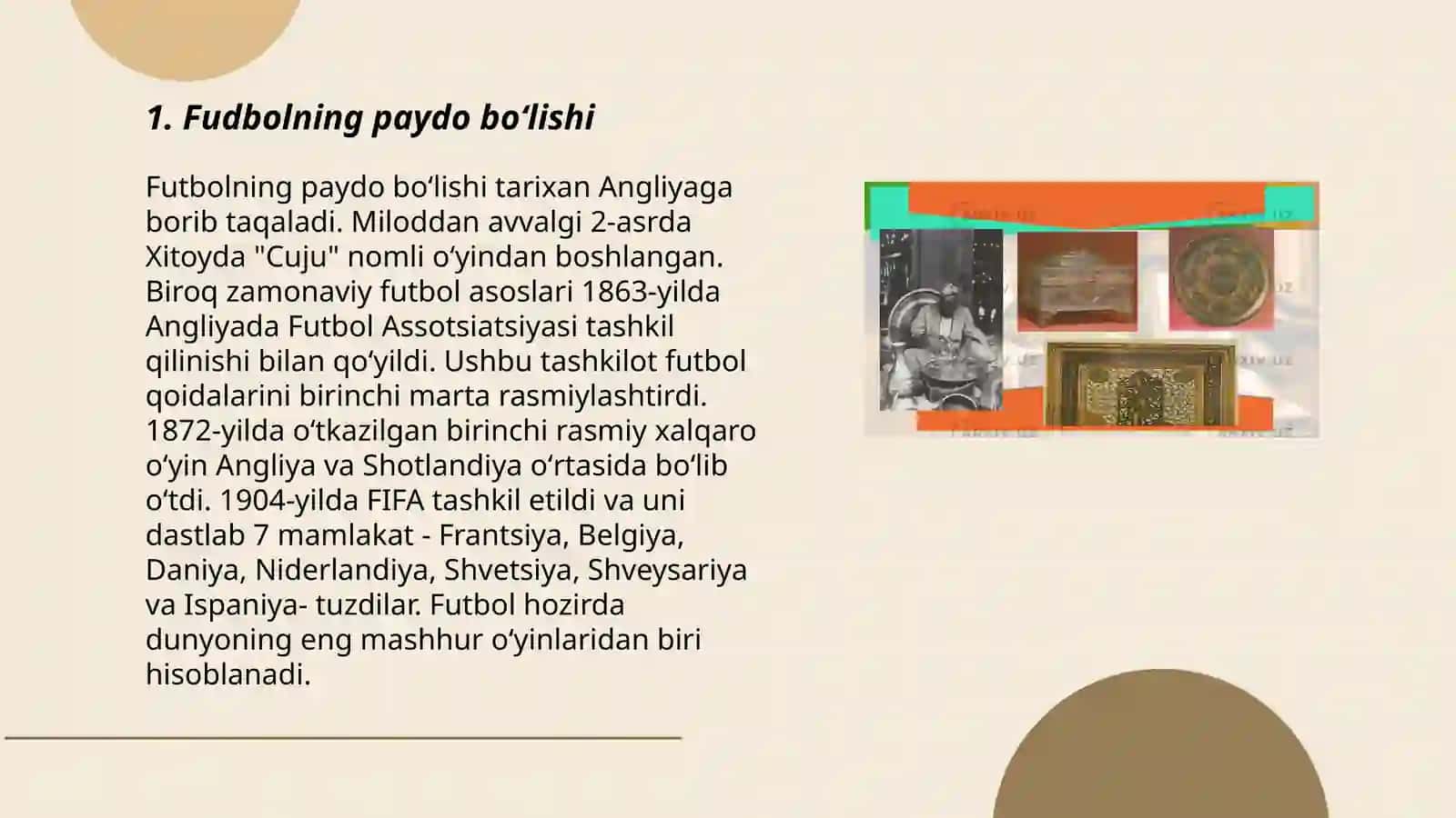 Fudboʻlning rivojlanish tarixi 3