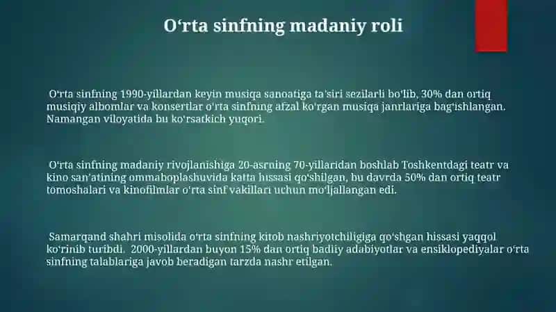 O’rta sinfning jamiyat hayotidagi o’rni 3
