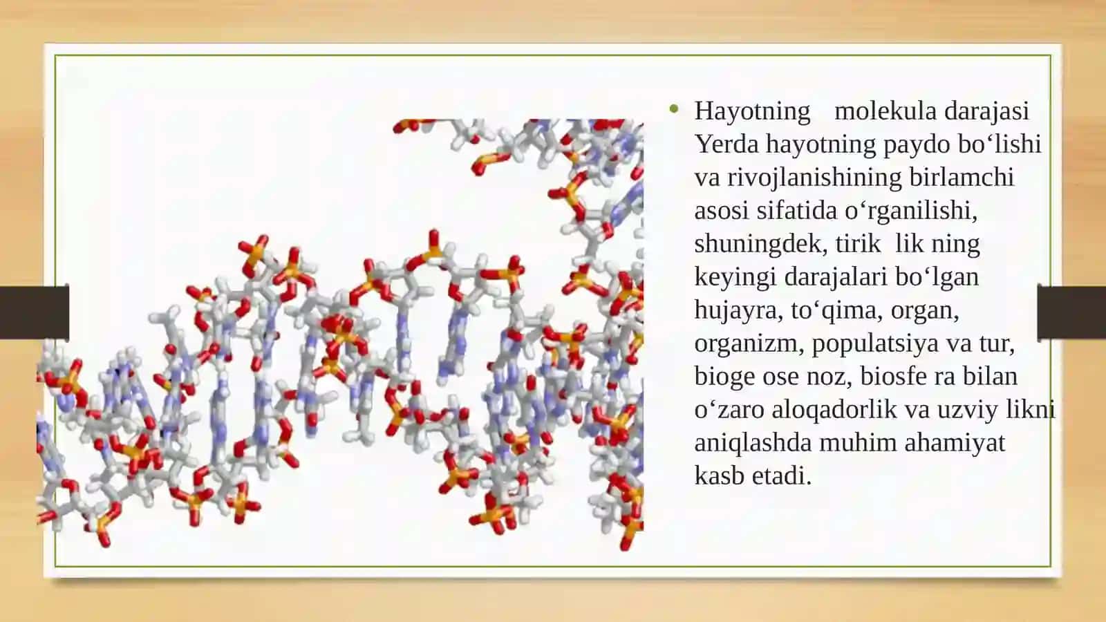 Hayotning molekula darajasi 3
