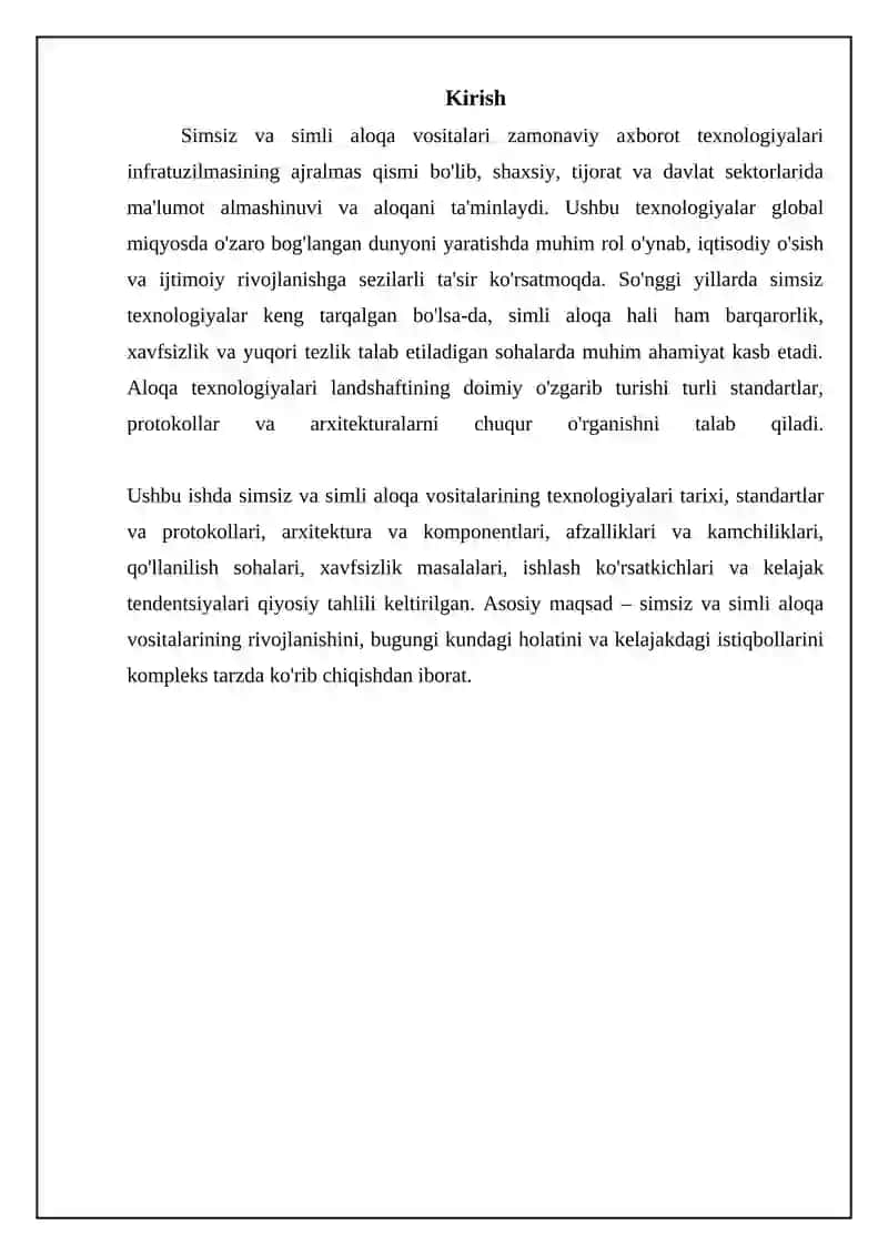 Simli va simsiz aloqa vositalari 3