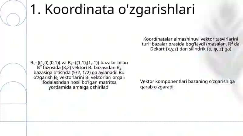 Vektor Fazolari va Bazislar 3