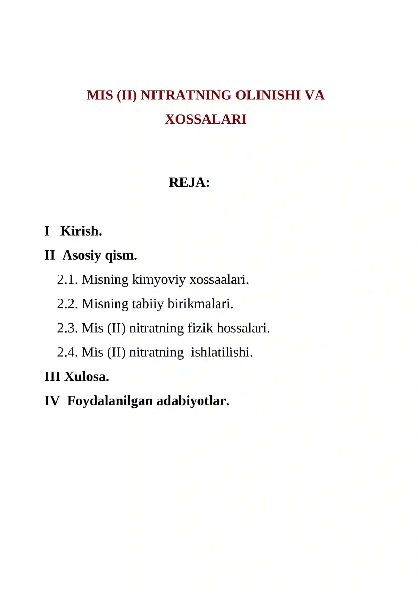 Mis(II) nitratning olinishi va xossalari 3