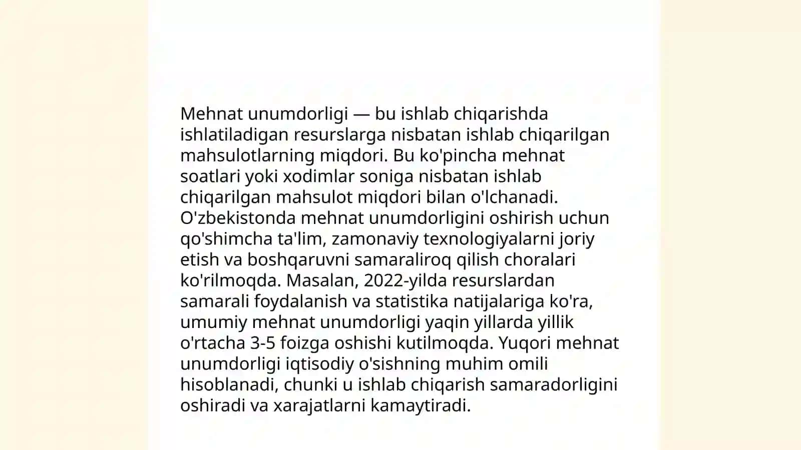 Mehnat unumdorligi oshirish 3