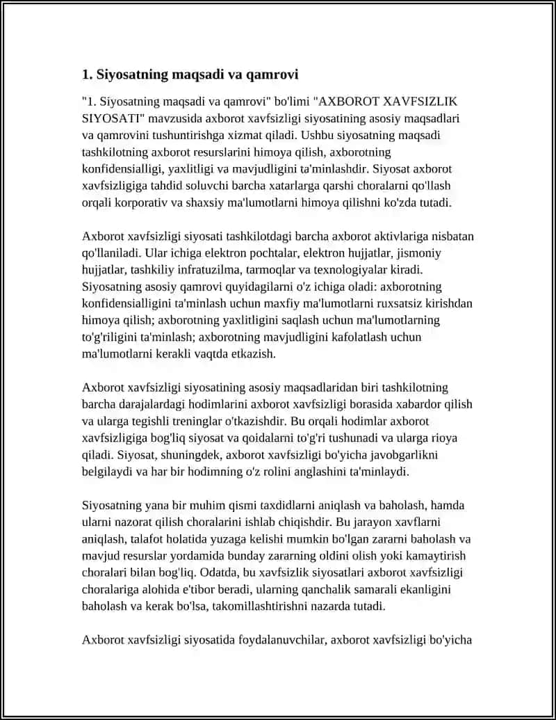 AXBOROT XAVFSIZLIK SIYOSATI 3