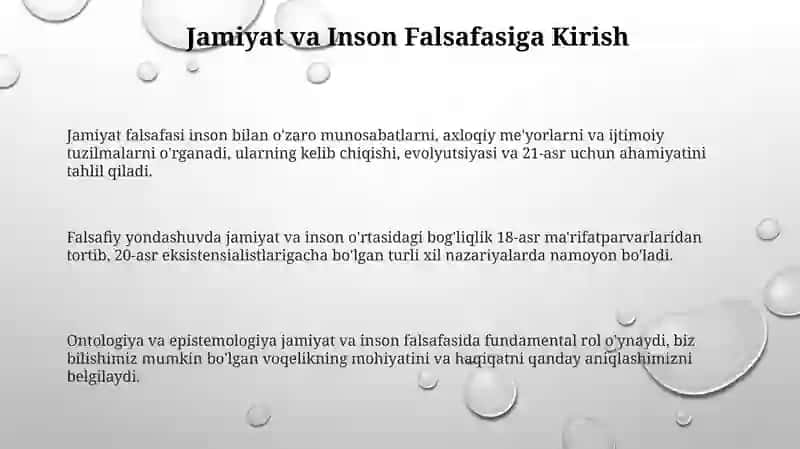 Jamiyat va Inson Falsafasi 3