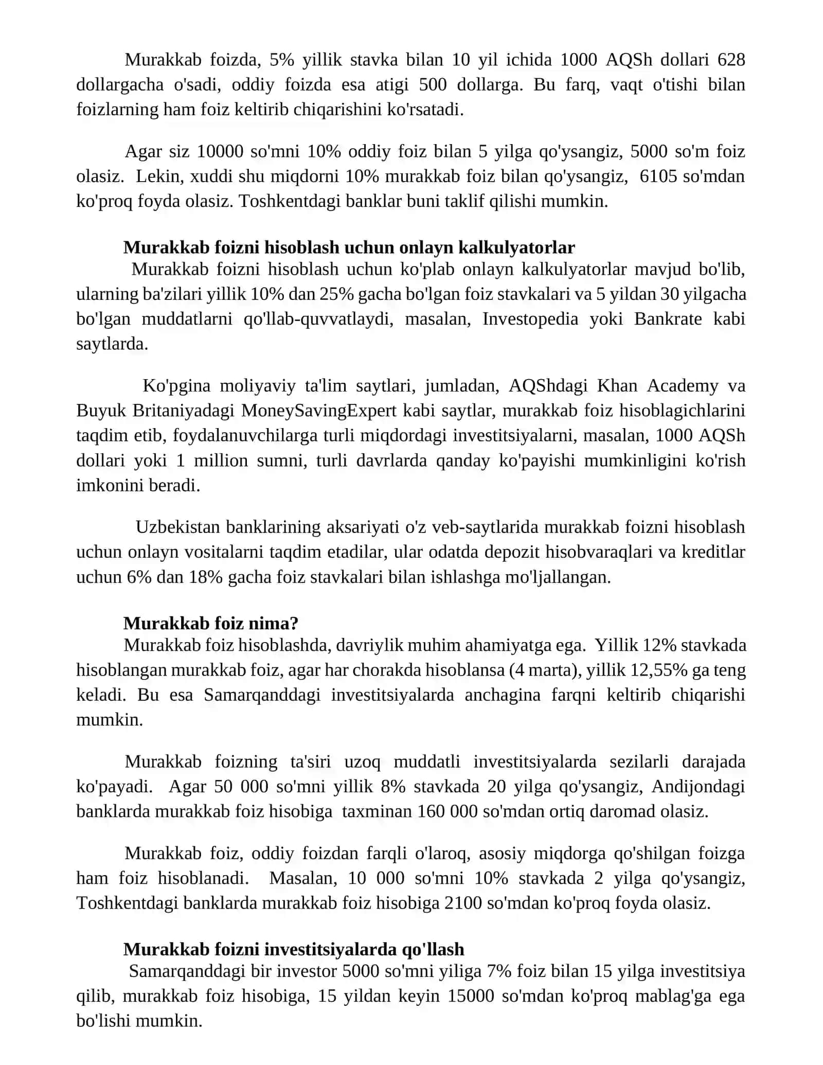 Murakkab foizlar 3
