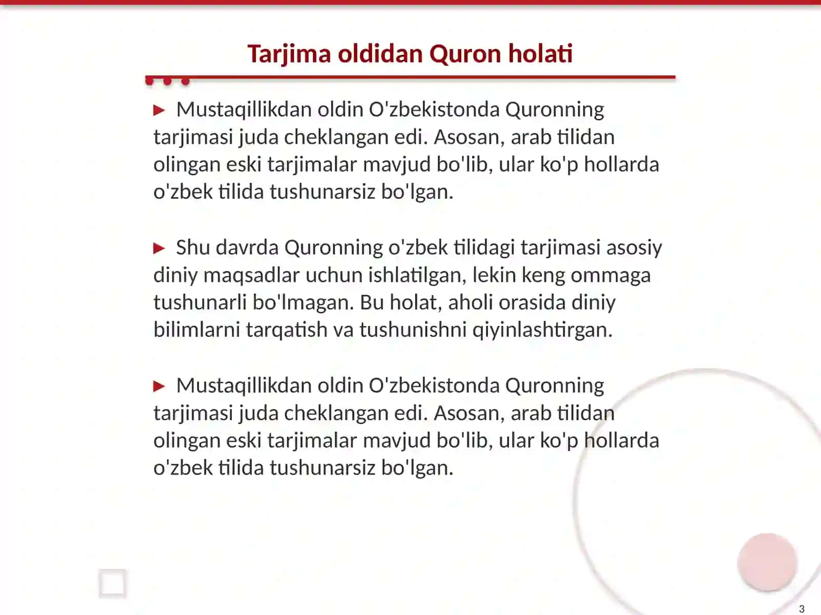 Quronning uzbek tiliga tarjima qilinishi va tafsivlari 3