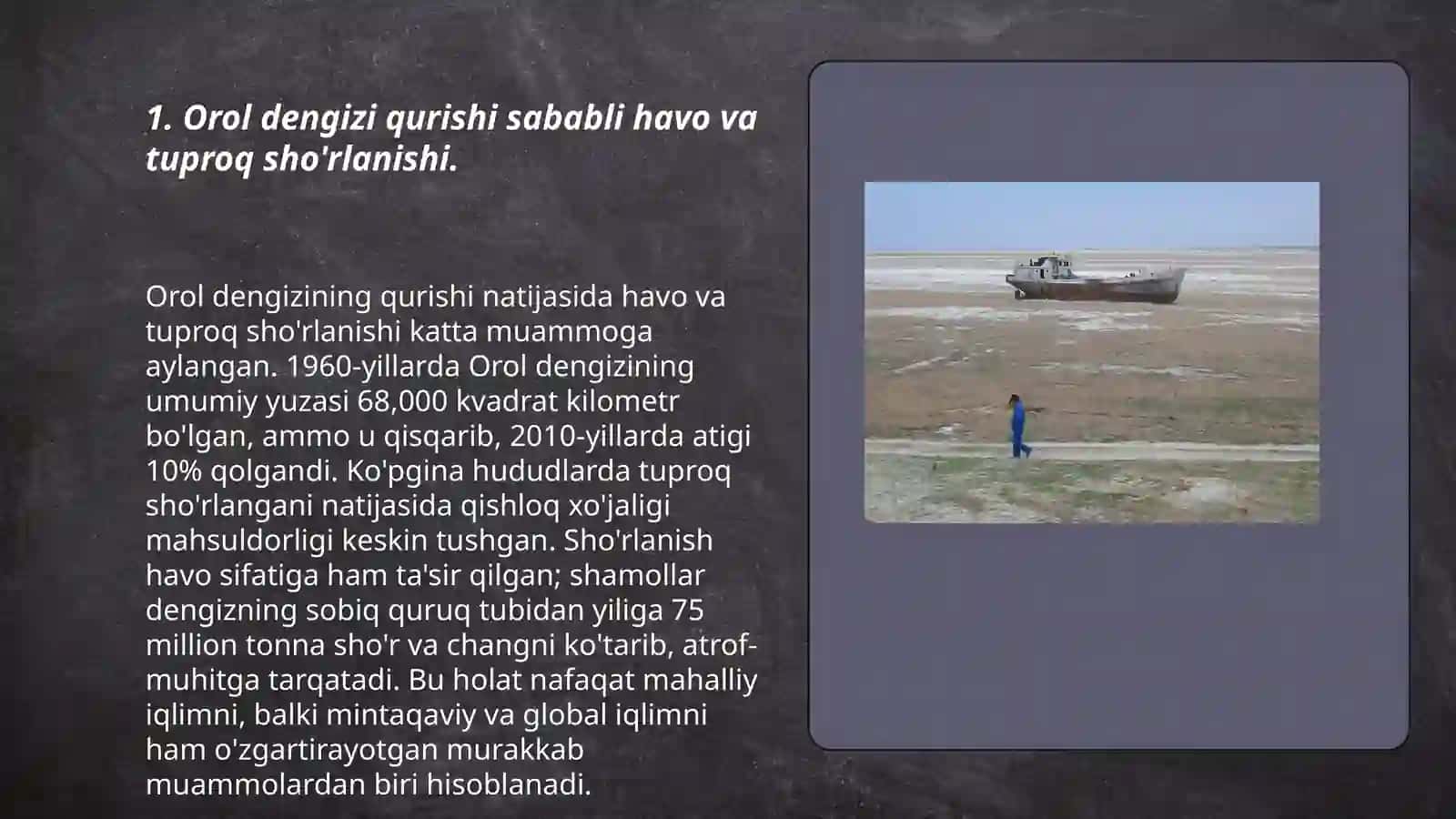 Orol Dengizi va Ekologik Muammolar 3