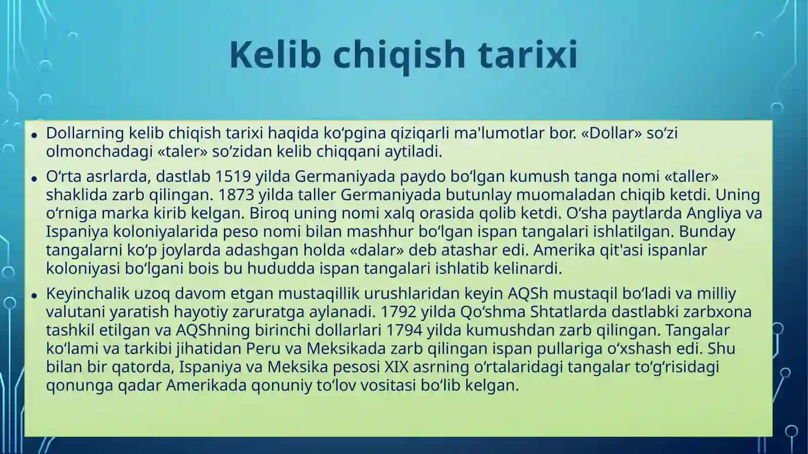 AQSh valyutasining tarixi 3