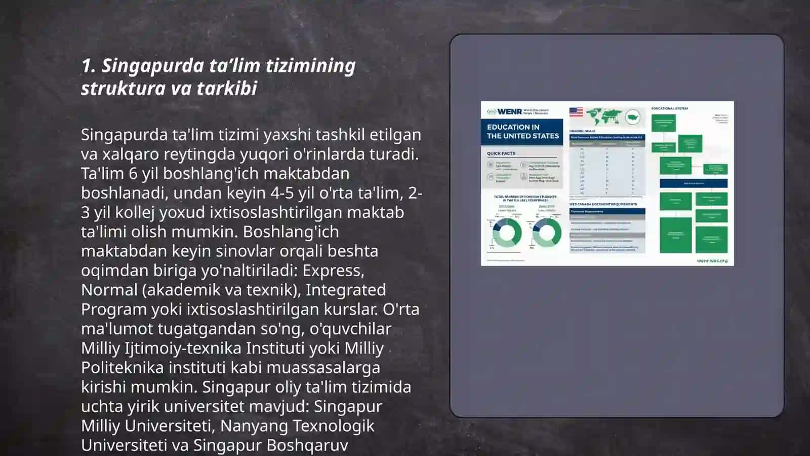 Singapur taʼlim tizimining oʻziga xos xususiyatlari va tahlili 3