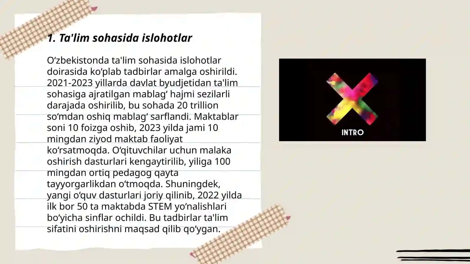 Ta'lim sohasida islohotlar 3