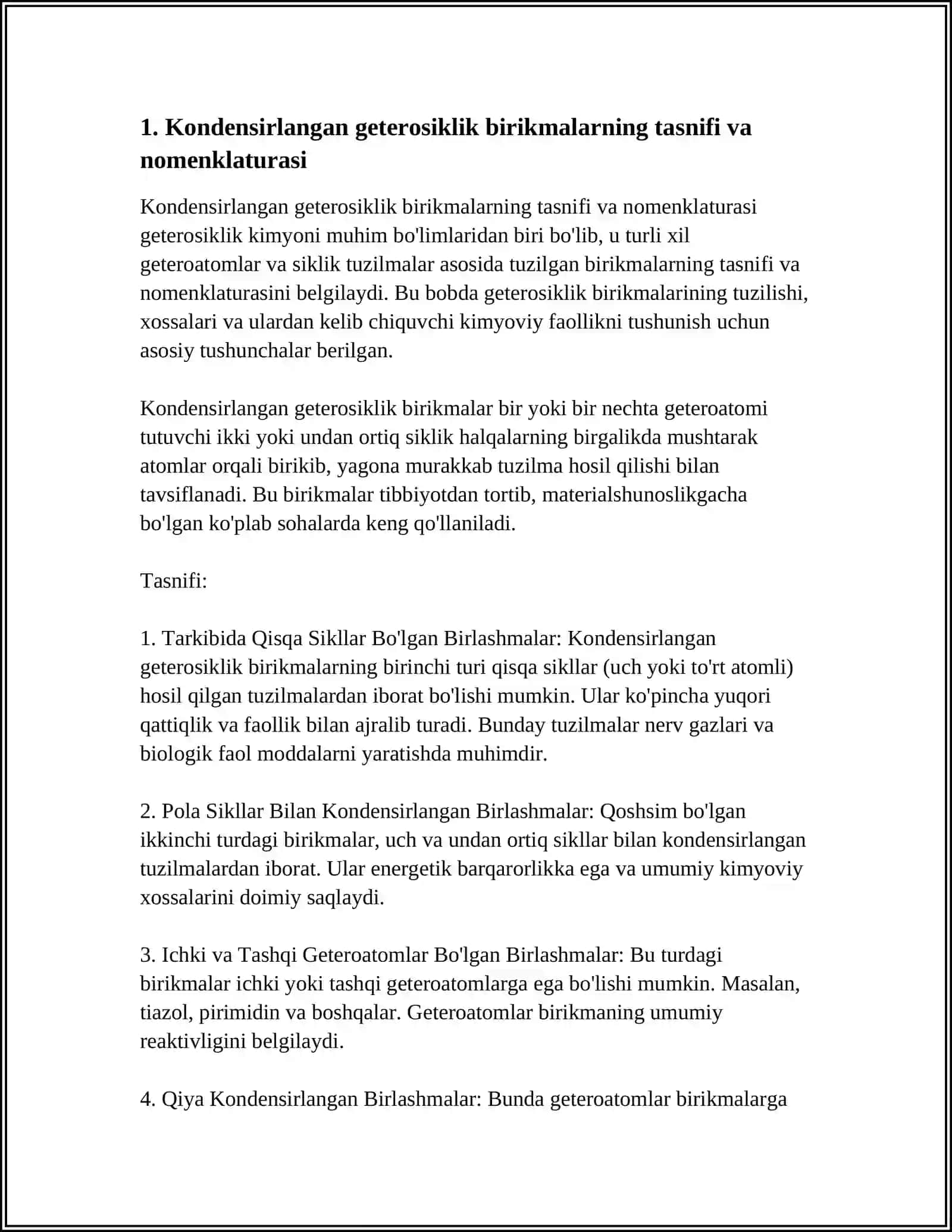 Kondensirlangan geterosiklik birikmalar 3