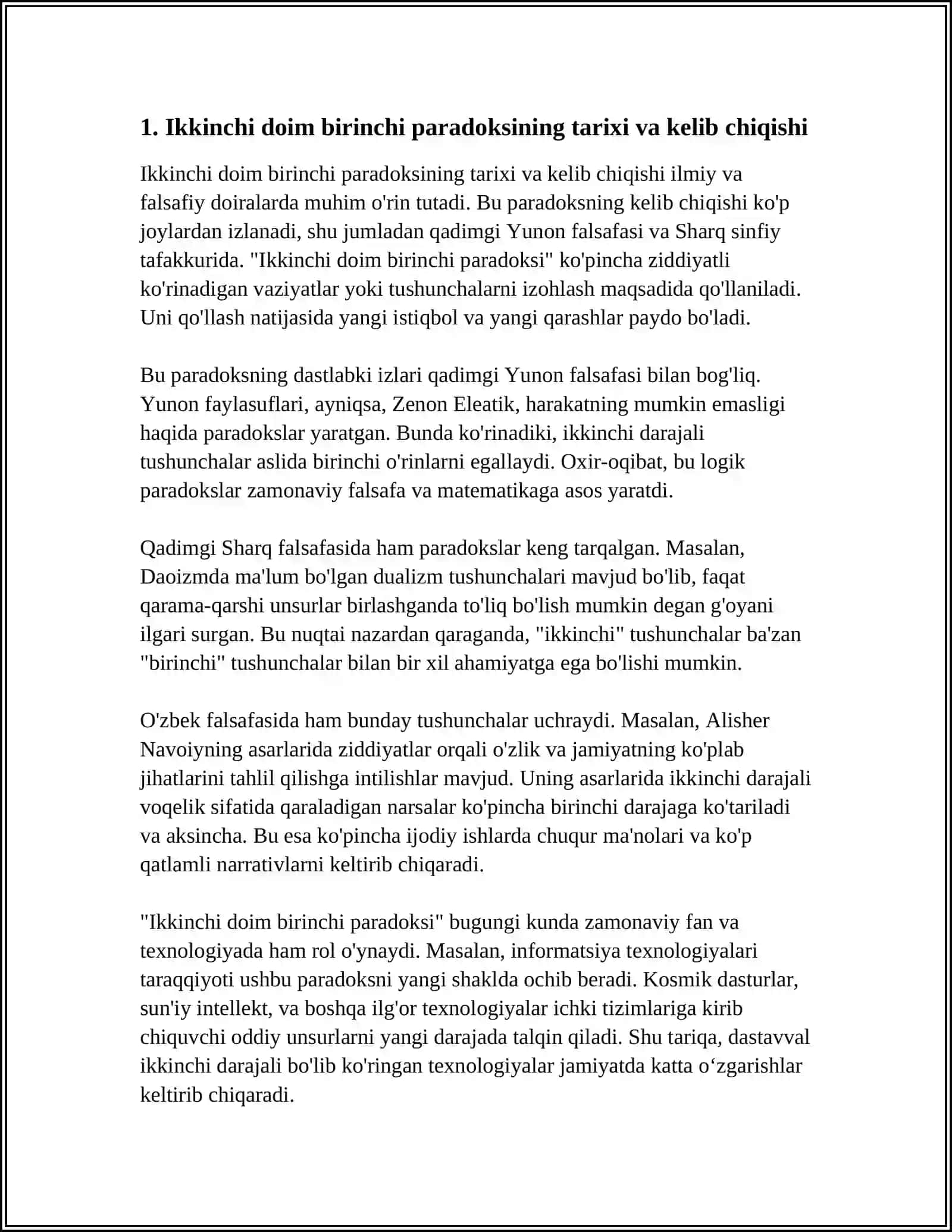 "IKKINCHI DOIM BIRINCHI PARADOKSI" 3