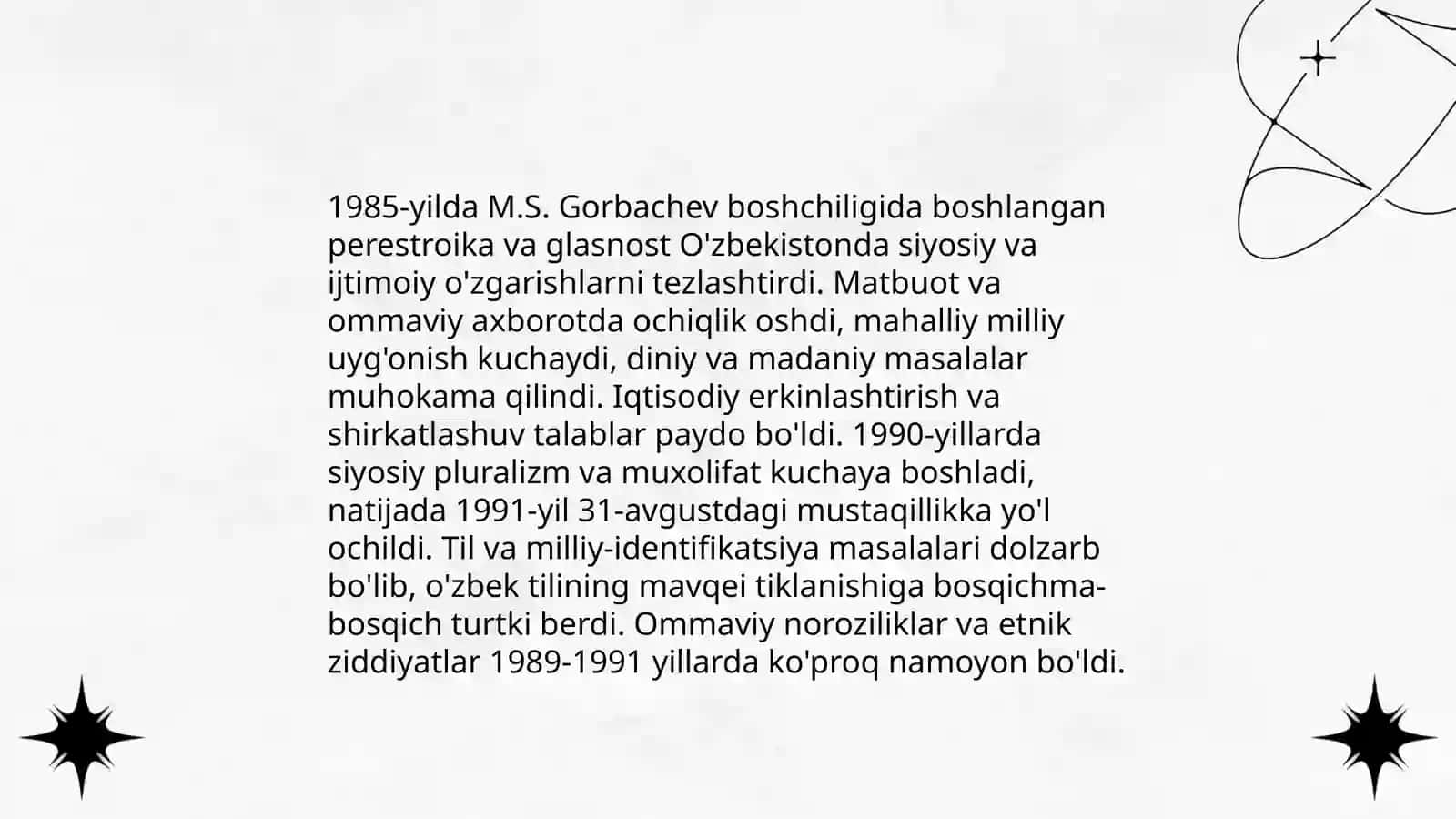 O'zbekistonda Mustaqillikka erishish jarayonlari 3